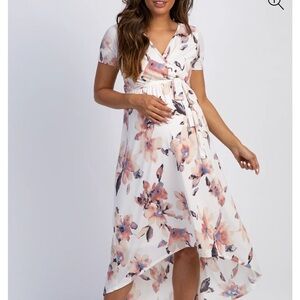 Floral Maternity Wrap Dress